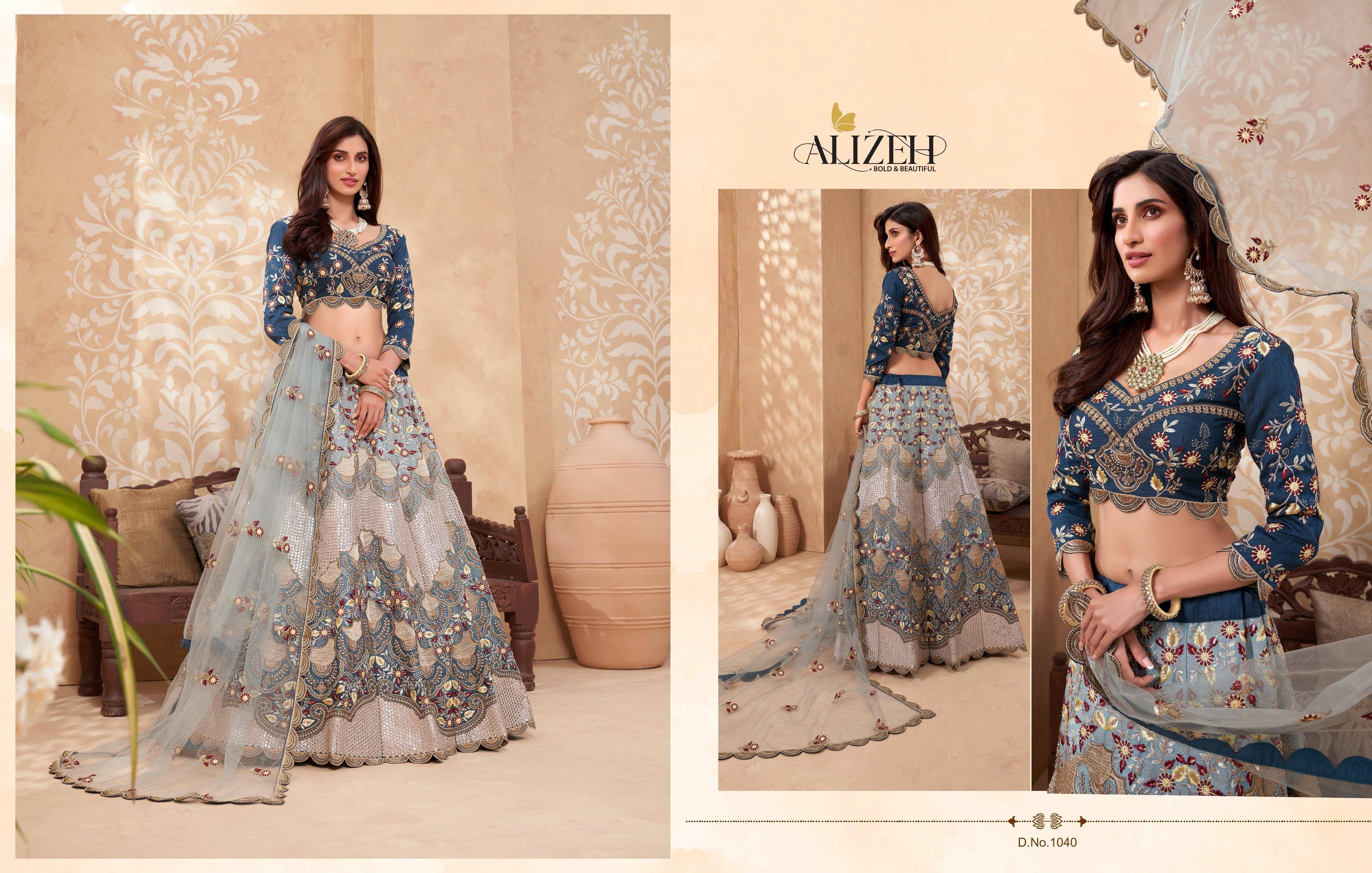 SPARKLE HIT DESIGN 1040 By Alizeh Beautiful Colorful Fancy Wedding Collection Occasional Wear & Party Wear Butterfly Net Lehengas At Wholesale Price